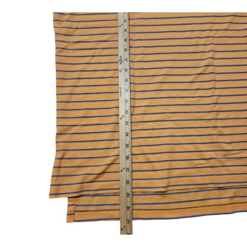 Polo Ralph Lauren Mens Large Orange Blue‎ Striped Polo Shirt Cotton Classic